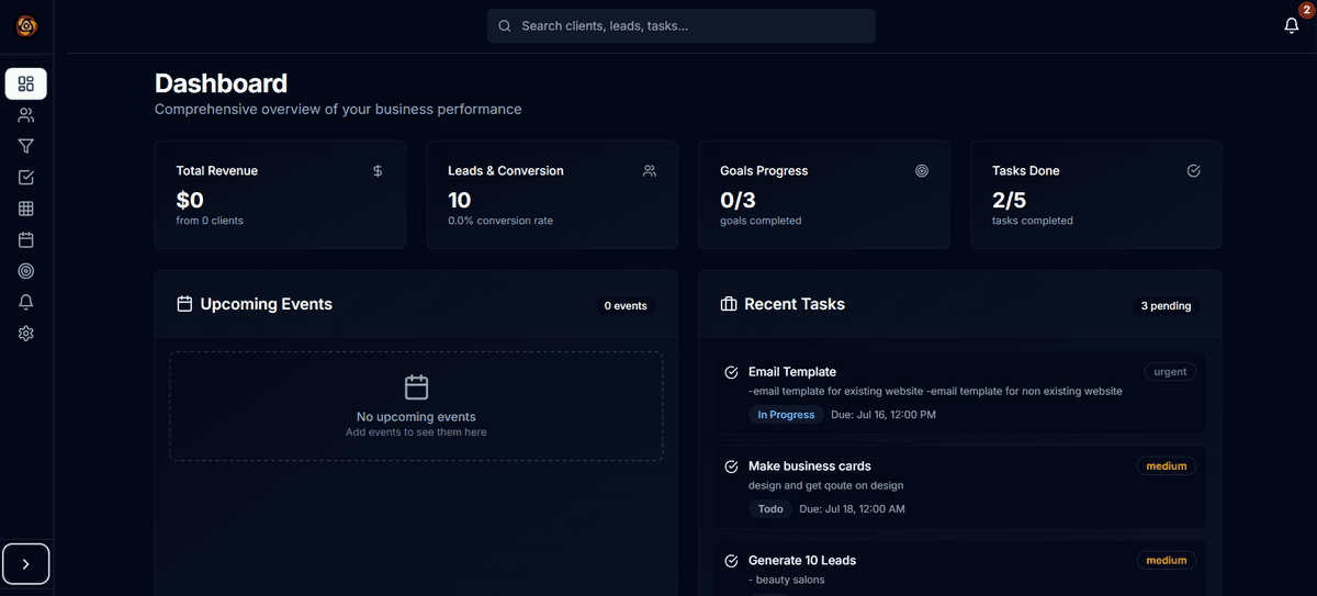 Captura de pantalla del proyecto Zabotec - CRM, Kanban y más - Systema web con flujo automatizado de ventas, CRM, Kanban, Matriz, Pipline, Calendario y mas con recordatorio. Todo en un solo lugar.