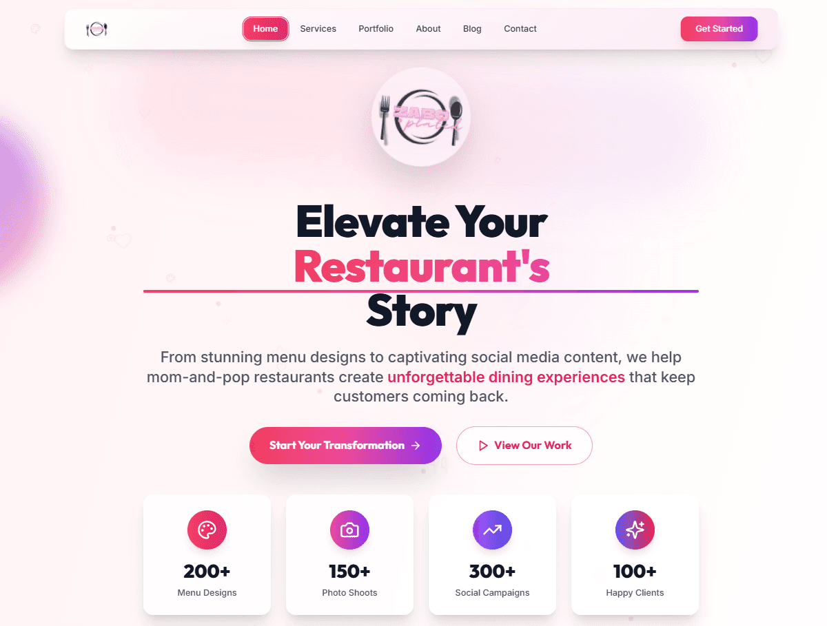 Captura de pantalla del proyecto ZaboPlated - Restaurant Experience - Plataforma digital para restaurantes que eleva la experiencia gastronómica. Diseño cautivador, menús interactivos y contenido para redes sociales que mantiene a los clientes regresando.